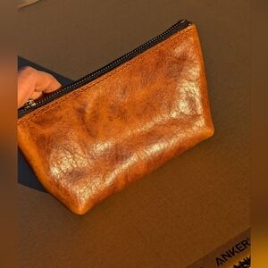 💥Go Forth Goods Gusset Pouch Peanut Bison USA made d-rings crossbody NO STRAP